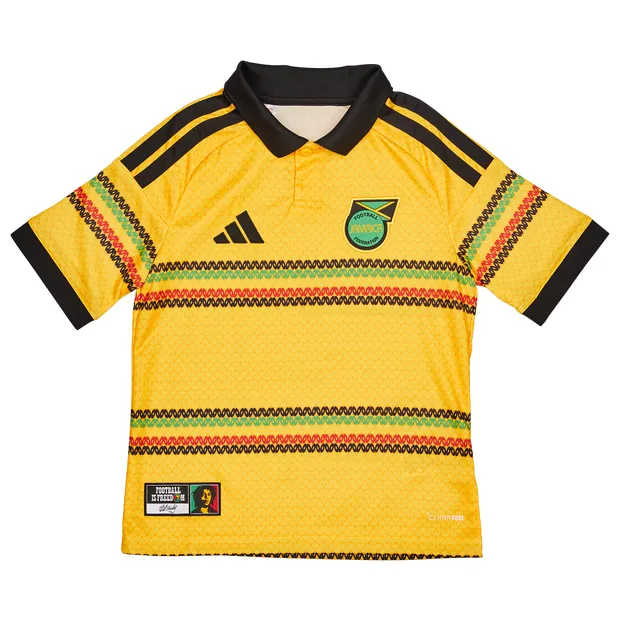 Adidas Jamaica Kid's T-Shirts - Gold - Size 11 - 12 Years - Poly Jersey - Gold - Size: 11 - 12 Years