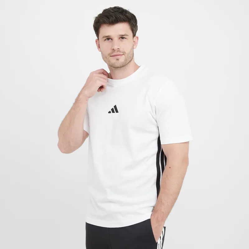 T-shirt adidas Essentials 3 Stripes Blanc S