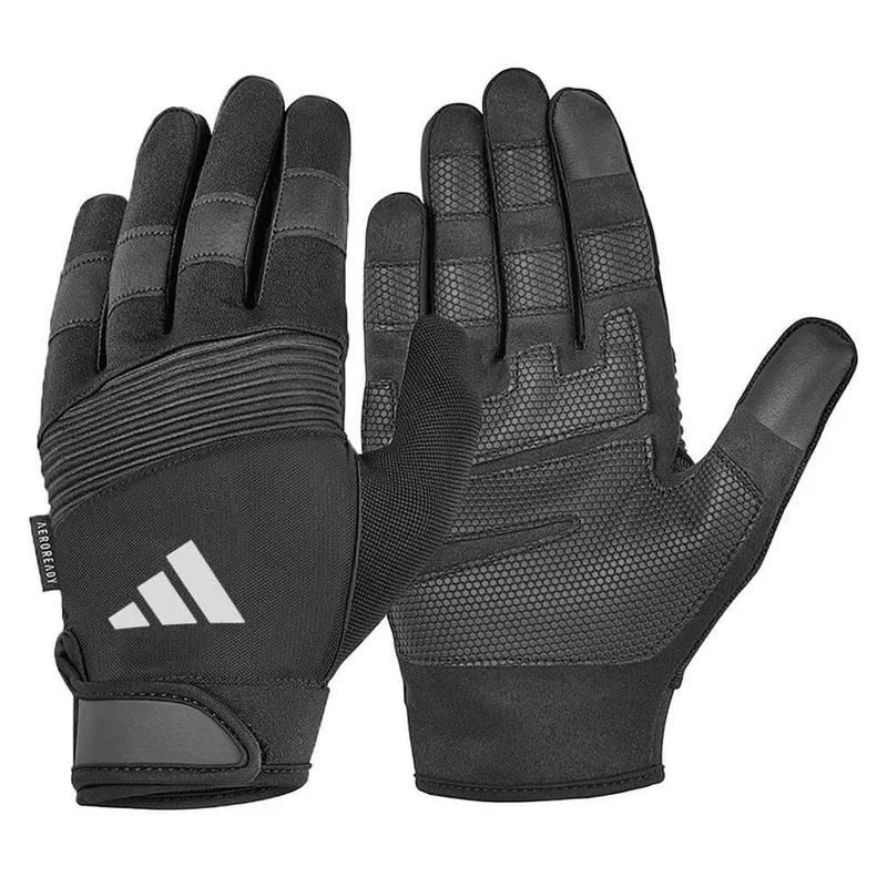adidas Unisex Full Finger Performance Gym Gloves in Black Size: Large Black female