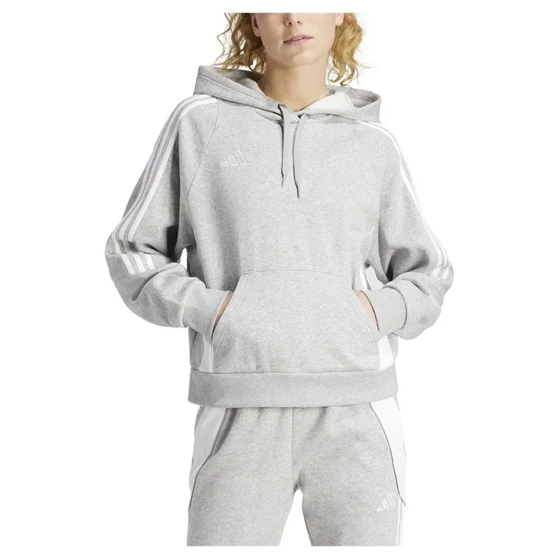 Adidas Tiro24 Hoodie Medium Grey Heather / White L Women