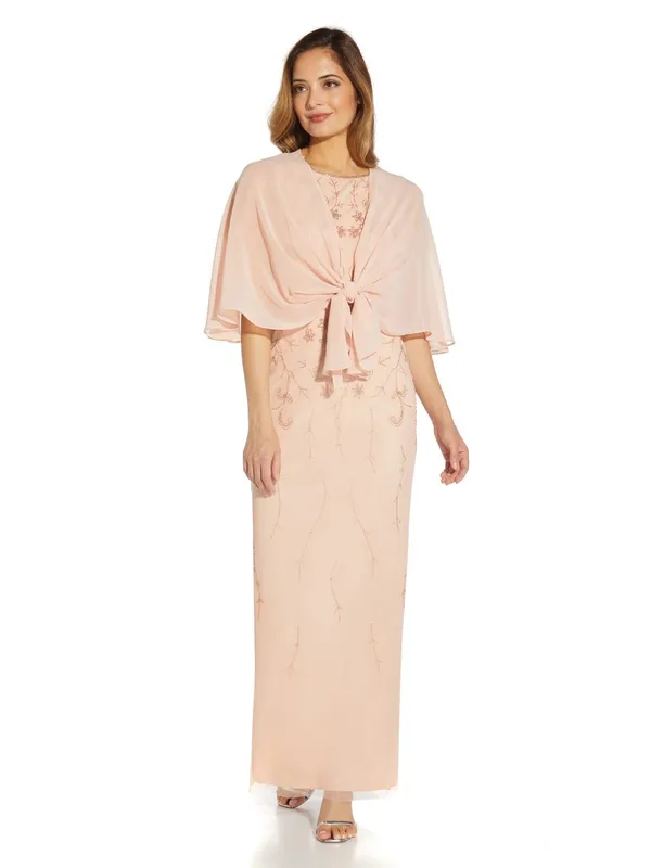 Adrianna Papell Women's Chiffon Coverup in Pale Pink Pale Pink female
