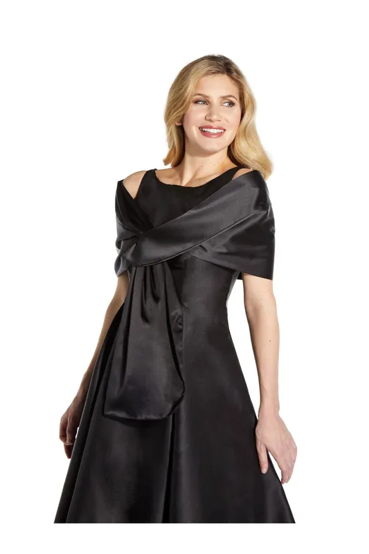 Adrianna Papell Women's Pull Thru Wrap in Black - Black - Size: One Size