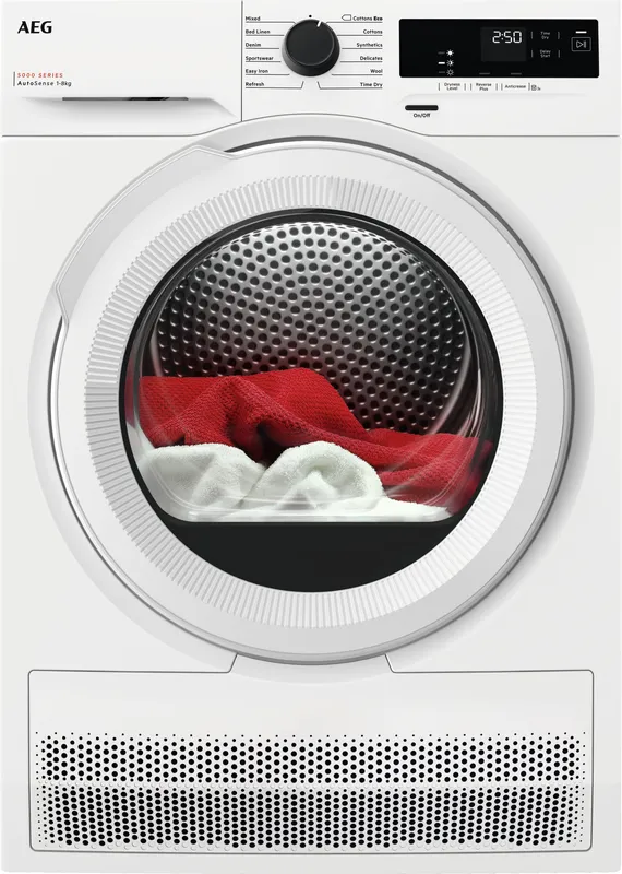 Aeg 5000 Series TXH508A4R 8Kg Heat Pump Tumble Dryer - White - A++ Rated, White