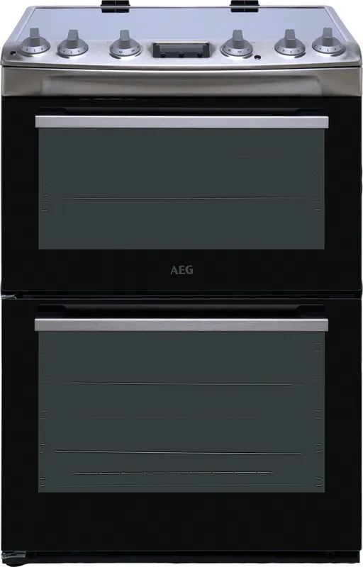 Aeg 5000 SurroundCook CCX6540ACM 60cm Wide Double Oven Electric Cooker with Ceramic Hob - Stainless Steel - A Rated, Stainless Steel
