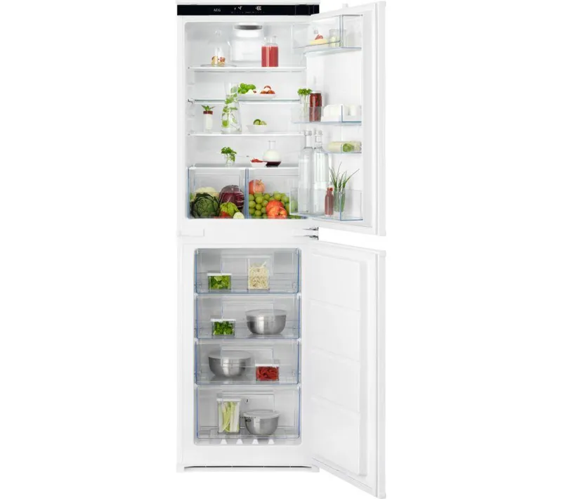Aeg 6000 TwinTech OSC6T185ES Integrated 50/50 Fridge Freezer - Sliding Hinge, White