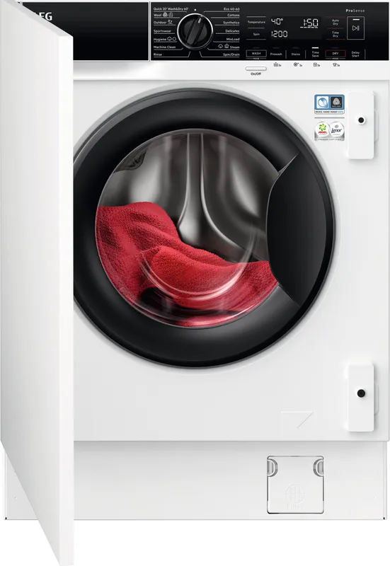 Aeg 7000 Series L7WC84636BI Integrated 8Kg/4Kg Washer Dryer with 1500 rpm - White - D Rated [Wash&Dry], B Rated [Wash Only], White