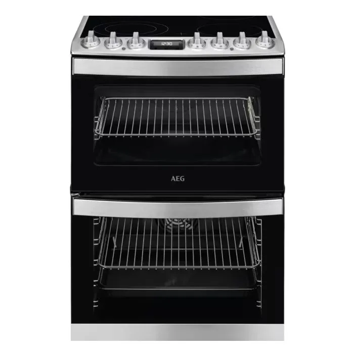 Aeg CCB6741ACM 60cm Freestanding SteamBake Electric Ceramic Cooker - Stainless Steel