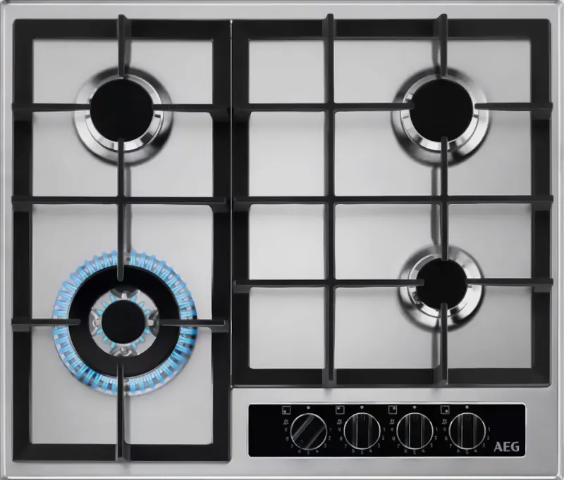 Aeg HGB64420YM 60cm Gas Hob - Stainless Steel