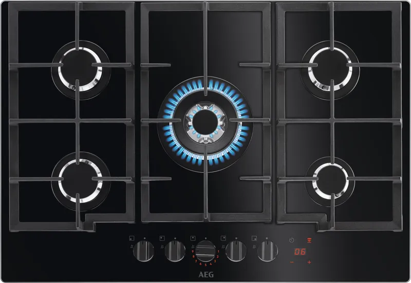 Aeg HKB75450NB 74cm Gas Hob - Black