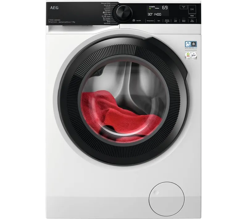Aeg ProSteam LFR74944UD 9 kg 1400 rpm Washing Machine - White & Black, White,Black