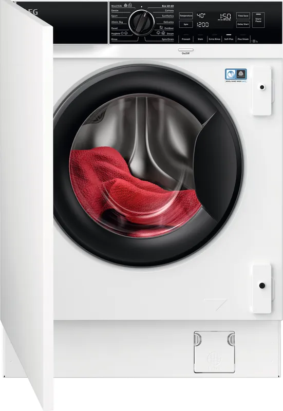 Aeg ProSteam® Technology LF7C8636BI Integrated 8kg Washing Machine with 1600 rpm - White - B Rated, White