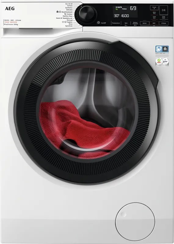 Aeg ProSteam® Technology LWR7496O4B 9Kg/6Kg Washer Dryer with 1551 rpm - White - D Rated [Wash&Dry], A Rated [Wash Only], White
