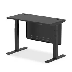 Air 1200x600 Height Adjustable Desk CP Black/Black Modesty Panel