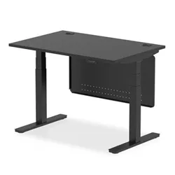 Air 1200x800 Height Adjustable Desk CP Black/Black Modesty Panel