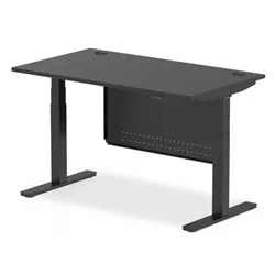 Air 1400x800 Height Adjustable Desk CP Black/Black Modesty Panel