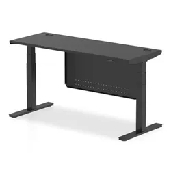 Air 1600x600 Height Adjustable Desk CP Black/Black Modesty Panel