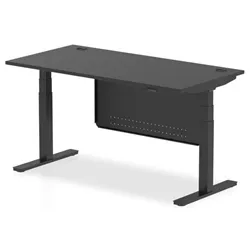 Air 1600x800 Height Adjustable Desk CP Black/Black Modesty Panel