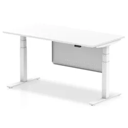 Air 1600x800 Height Adjustable Desk White White Leg Modesty Panel