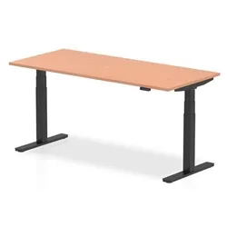 Air 1800 x 800mm Height Adjustable Desk Beech Top Black Leg