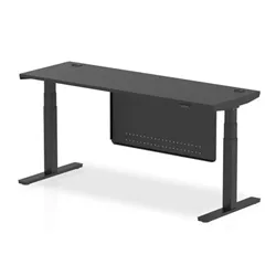 Air 1800x600 Height Adjustable Desk CP Black/Black Modesty Panel