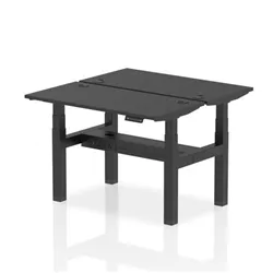Air B2B 1200x600mm Height Adjustable 2P Bench Desk CP Black/Black