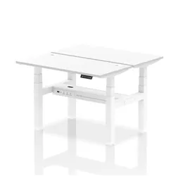 Air B2B 1200x600mm Height Adjustable 2P Bench Desk CP White/White