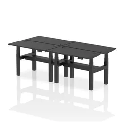 Air B2B 1200x600mm Height Adjustable 4P Bench Desk CP Black/Black