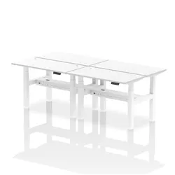 Air B2B 1200x600mm Height Adjustable 4P Bench Desk CP White/White