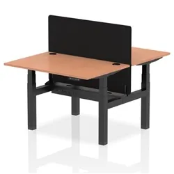 Air B2B 1200x800 Adjustable 2P Bench Desk CP Beech/Black + Screen