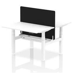 Air B2B 1200x800 Adjustable 2P Bench Desk CP White/White + Screen