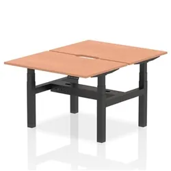 Air B2B 1200x800 Adjustable 2P Bench Desk Scalloped Beech/Black