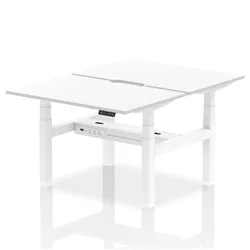 Air B2B 1200x800 Adjustable 2P Bench Desk Scalloped White/White