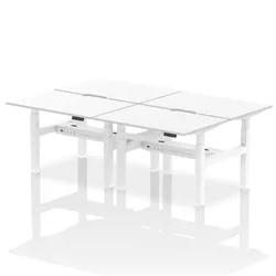 Air B2B 1200x800 Adjustable 4P Bench Desk Scalloped White/White