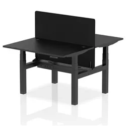 Air B2B 1200x800mm Adjustable 2P Bench Desk CP Black/Black + Screen