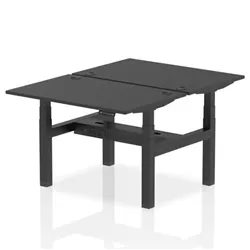 Air B2B 1200x800mm Height Adjustable 2P Bench Desk CP Black/Black