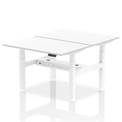Air B2B 1200x800mm Height Adjustable 2P Bench Desk CP White/White