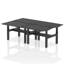 Air B2B 1200x800mm Height Adjustable 4P Bench Desk CP Black/Black