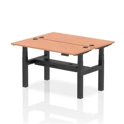Air B2B 1400x600mm Height Adjustable 2P Bench Desk CP Beech/Black