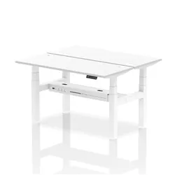 Air B2B 1400x600mm Height Adjustable 2P Bench Desk CP White/White