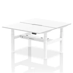 Air B2B 1400x800 Adjustable 2P Bench Desk Scalloped White/White