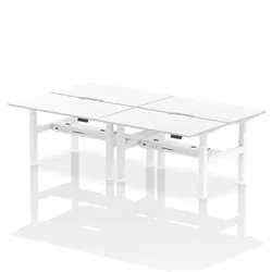 Air B2B 1400x800 Adjustable 4P Bench Desk Scalloped White/White