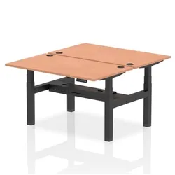 Air B2B 1400x800mm Height Adjustable 2P Bench Desk CP Beech/Black