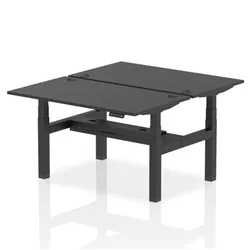 Air B2B 1400x800mm Height Adjustable 2P Bench Desk CP Black/Black