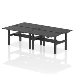 Air B2B 1400x800mm Height Adjustable 4P Bench Desk CP Black/Black
