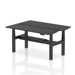 Air B2B 1600x600mm Height Adjustable 2P Bench Desk CP Black/Black