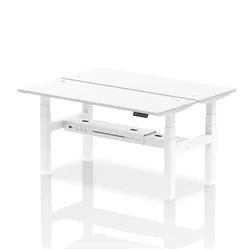Air B2B 1600x600mm Height Adjustable 2P Bench Desk CP White/White