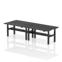 Air B2B 1600x600mm Height Adjustable 4P Bench Desk CP Black/Black