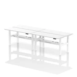 Air B2B 1600x600mm Height Adjustable 4P Bench Desk CP White/White