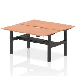 Air B2B 1600x800 Adjustable 2P Bench Desk Scalloped Beech/Black