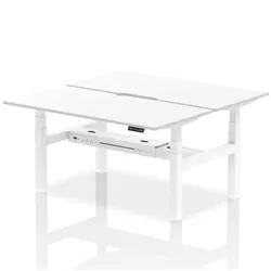 Air B2B 1600x800 Adjustable 2P Bench Desk Scalloped White/White